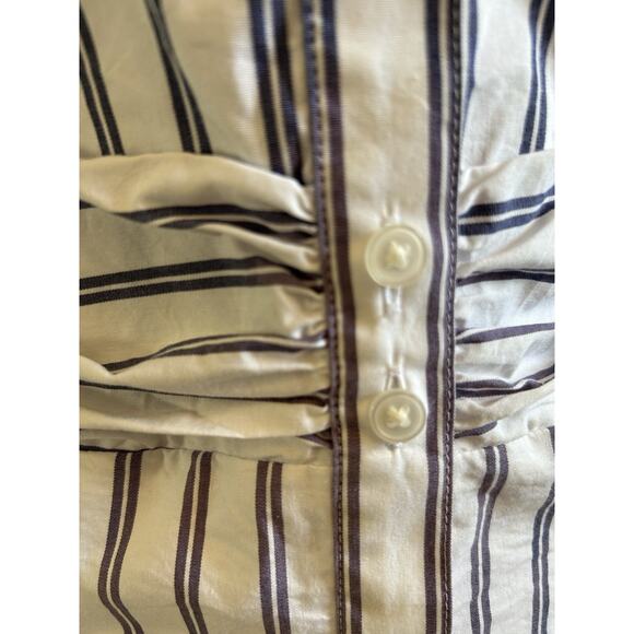 Banana Republic striped Tiered Midi Dress XS/S Button Down Preppy Nautical Sz 0 - Picture 8 of 11